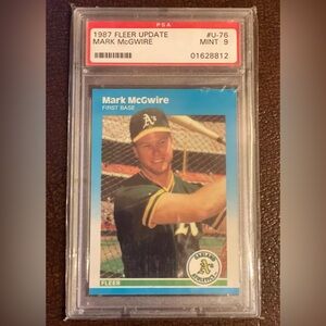 1987 Fleer Update #U-76 Mark McGwire Glossy PSA 9 MINT Rookie HOF